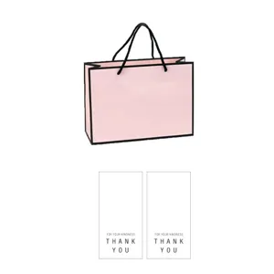 인디케이 라인핑크 고급 쇼핑백 소 10p+화이트 땡큐 직사각 라벨 10p, 핑크, 1개