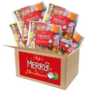 선물용 크리스마스 박스 + 캔디세트 x5봉/ 크리스마스 사탕 선물 세트, 100g, 5개